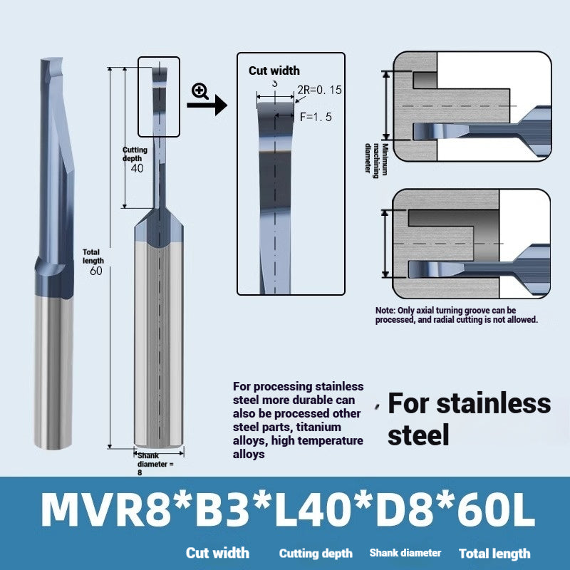 1139-MVR tungsten steel alloy large depth of cut groove cutter stainless steel, copper and aluminum with small hole coating boring cutter anti-vibration face groove cutter Shandong Denso Pricision Tools Co.,Ltd.